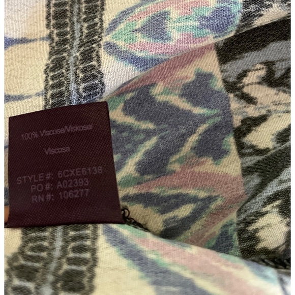 EUC Hale Bob Tassel Trim Geometric Pattern Boho V-neck Midi Dress  M​​​ - Picture 4 of 8